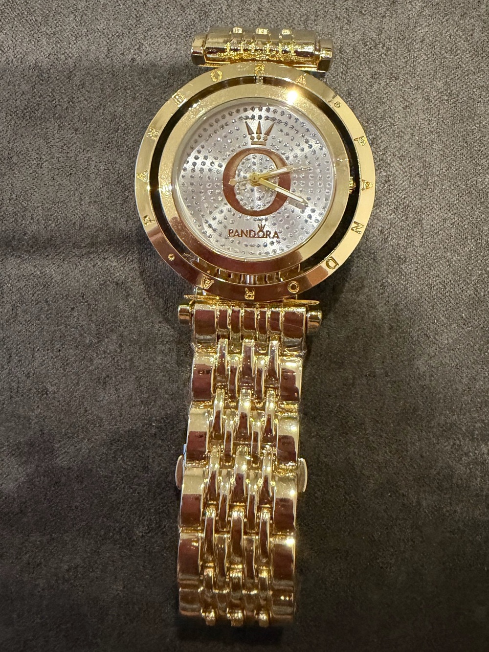 Pandora Gold-Tone Crystal Accent Bracelet Watch